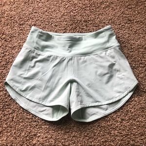 Lulu lemon running shorts, color mint, size 2 Tall, great condition